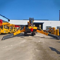 Grue araignée sur chenilles de 12 tonnes homologuée CE avec nacelle et flèche télescopique pour la rénovation de toitures et l'installation intérieure