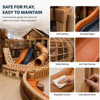 Équipement de divertissement intérieur : Panneaux de structure de jeu, piscine à balles, double toboggan, mur d'activités, espace ouvert, vue directe du personnel pour centre commercial