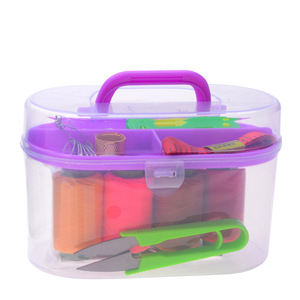 10-piece sewing <b>kit</b> with gold-tailed needles, large household sewing <b>tools</b>, ruler, portable travel sewing needle and thread <b>bag</b> - Product Image 5