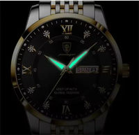 Montre à quartz pour homme POEDAGAR 836, acier inoxydable, affichage de la date et du jour de la semaine, étanche 30 m, aiguilles lumineuses, montre-bracelet décontractée pour affaires