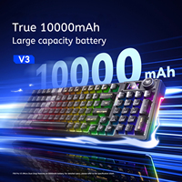 AULA F98 Pro V3 Gasket Mechanical Keyboard 3-Mode BT 2.4G RGB OLED Smart Screen Hot-Swap Gaming Keyboard untuk PC Mac