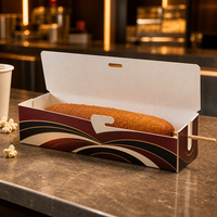 Boîte à hot-dogs pliable robuste en papier, vente en gros, logo personnalisé imprimé, emballages alimentaires jetables résistants à la graisse, fournisseur Chine