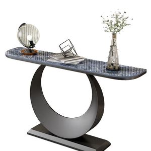 Table console moderne haut de gamme avec plateau en verre noir <span class=keywords><strong>et</strong></span> <span class=keywords><strong>blanc</strong></span>, design élégant pour entrée, salon ou <span class=keywords><strong>couloir</strong></span> - Product Image 2