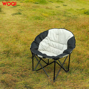 Silla Plegable para Exteriores Woqi, Marco Redondo de Aluminio, Tela Oxford, Silla de Jardín y Camping, Negra, 58x58x93 cm - Product Image 1