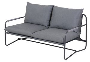 Set Lounge da Giardino AJUNION con Struttura in Metallo, 4 Posti, Arredamento da Patio, Divano Comfort per Balcone e Bordo Piscina con Tavolo in Vetro - Product Image 2