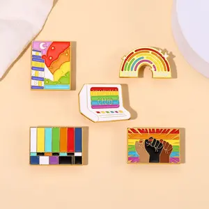 공장 공급자 게이 프라이드 핀 LGBT 도매 프라이드 액세서리 핀 모자 핀 사용자 정의 로고