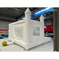 Château gonflable commercial blanc avec toboggan, en PVC, pour mariage, combo château gonflable pour location d'événements et fêtes
