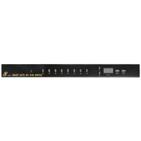 Commutateur KVM DVI VCOM 8 entrées 4K pour 8 ordinateurs sur 1 moniteur avec télécommande IR, souris, clavier, micro, vidéo et audio