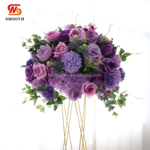 Centros de Mesa Artificiales Personalizados de 50 cm, Color Morado, para Bodas y Eventos, Bola de Flores de Seda Decorativa - Product Image 1