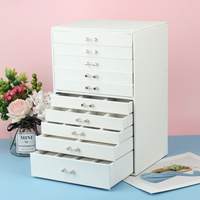 Armoire 4 pièces grand présentoir en acrylique personnalisé support de tiroir rond vintage empilable boîte à bijoux organisateur