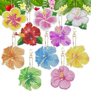 12 CS et 5d amiamond ainainting chains eychains owers retty retiy hinhinestone iiamond RT eychain its ifts Keyrings - Product Image 2