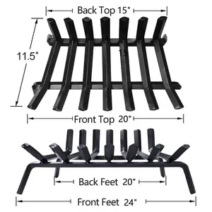 Solid Steel <span class=keywords><strong>ghisa</strong></span> camino griglie 24 pollici <span class=keywords><strong>per</strong></span> strumenti di accensione all'aperto Pit stufa a legna legna da ardere Rack Holder - Product Image 6