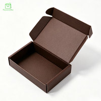 Boîte cadeau en carton ondulé E écologique marron, résistante, avec impression multicolore, forme personnalisable, en papier kraft, avec doublure en éponge