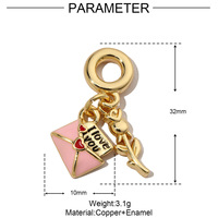 FFBCM-16 garçon et fille charmes forcouples pendentif en laiton plaqué or 18 carats émail coeur lettre tournesol charme pour bricolage