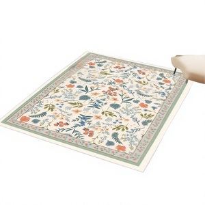 Tapis moderne imprimé sur mesure à motifs floraux en polyester, épais, à poils longs, doux et moelleux, lavable en machine, antidérapant, pour salon, chambre et décoration intérieure - Product Image 3