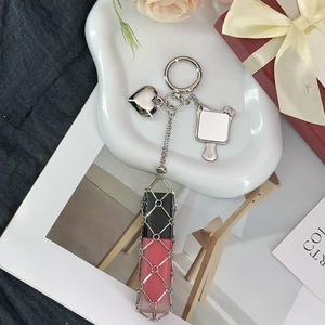 Nuevo y popular colgante de gatito de acero inoxidable, llavero <span class=keywords><strong>para</strong></span> bolso de malla con diseño de lápiz labial, DIY, personalizado, con forma de pentagrama de amor - Product Image 6