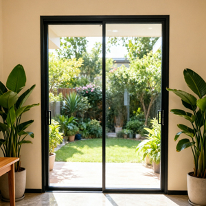 <span class=keywords><strong>Porte</strong></span> <span class=keywords><strong>coulissante</strong></span> <span class=keywords><strong>en</strong></span> aluminium à cadre fin et durable, style moderne minimaliste, <span class=keywords><strong>verre</strong></span> insonorisé, portes de patio pour la décoration de la maison - Product Image 1