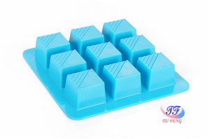 Food Grade <b>9</b> Cavities Square Shaped Silicone Ice <b>Cube</b> Tray - Product Image 3