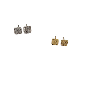 925 Sterling <b>Silver</b> <b>Stud</b> Earrings Square Geometric Bezel Setting For Women Everyday Wear - Product Image 5