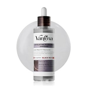 Ampolla Exfoliante Facial de Arroz Negro OEM/ODM, Reduce Poros, Ilumina la Piel, AHA BHA Niacinamida, Esencia de Arroz 2.7oz - Product Image 1