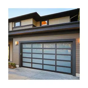 ACE pintu garasi motor pabrik disesuaikan murah kualitas tinggi isolasi pintu garasi kaca hitam untuk rumah