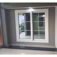 Ventana Corredera Moderna con Apertura Horizontal, Marco de PVC y Acero Plástico Resistente a Huracanes para Uso en Apartamentos
