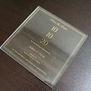 Le plus récent carré acrylique carte de mariage Invitation cartes d'invitation d'anniversaire personnalisées cartes de menu personnalisées