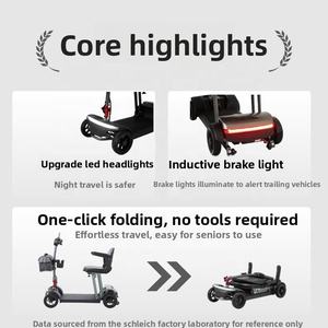 <span class=keywords><strong>Scooter</strong></span> Eléctrico de Cuatro Ruedas de Aleación de Aluminio, Motor sin Escobillas de 250W, Capacidad de 100 kg, Diseño Plegable Inteligente - Product Image 4