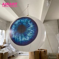 Décoration de fête, ballons gonflables, accessoires, œil gonflable avec éclairage LED