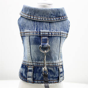 Pakaian hewan peliharaan & kostum rompi Denim berkelanjutan untuk anjing kecil pakaian musim dingin jaket rompi koboi anjing pakaian hewan peliharaan - Product Image 6