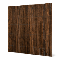 Panneau de clôture en bambou carbonisé naturel, clôture de jardin en bambou enroulable, écran d'intimité extérieur, lattes durables traitées thermiquement