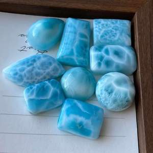 Larimar Dominicain Naturel <span class=keywords><strong>Poire</strong></span> Larimar Cabochon et perles rectangulaires larimar - Product Image 6