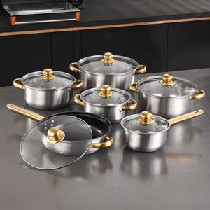 Juego de Utensilios de Cocina de Acero Inoxidable de 12 Piezas, Sartenes Antiadherentes y Ollas para el Hogar - Product Image 3