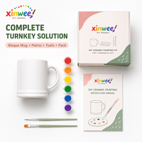 Lot de tasses en céramique en gros, kit DIY, tasses vierges personnalisables avec pinceaux à peinture acrylique, sans danger pour les aliments, anti-fuite, pour enfants, cadeau artisanal, en vrac