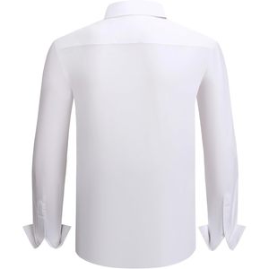 เสื้อเชิ้ตผู้ชายทรงปกติ ผ้าฝ้ายป๊อปลิน 100% กันยับ สไตล์ลำลองทางธุรกิจ สีขาว แต่งลายดอกไม้ด้านใน - Product Image 2