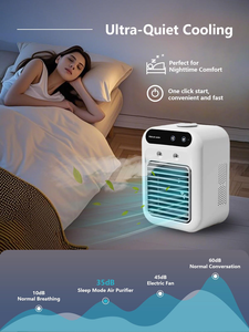 Ventilateur de climatisation à pulvérisation 25W, ventilateur de bureau, mini-refroidisseur d'air portable USB rechargeable avec lumière LED pour la maison et le bureau - Product Image 5
