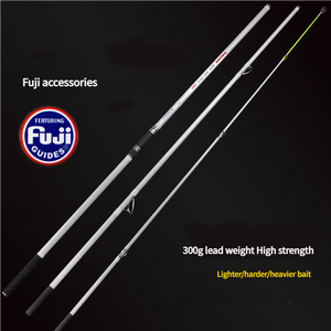 4.2m 4.5m Fuji Guide Anneau Roue Siège En Fiber De Carbone Fluorescent Rod Tip Trois Sections Big Game Fish Saltwater Casting Surf Rod - Product Image 3