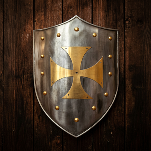 Escudo Templario Metálico Decorativo para Colgar en la Pared, 24 Pulgadas, Decoración Religiosa para el Hogar - Product Image 1