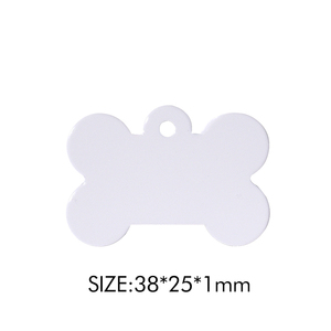 Personalizada de alta calidad de sublimación en blanco mascota de aluminio Id nombre Collar cadena etiqueta para gato perro doble cara Etiqueta de perro - Product Image 3
