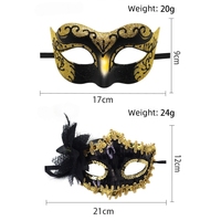 2 masques de mascarade amusants en PVC à paillettes et plumes pour couples, pour fête d'Halloween, costume de performance