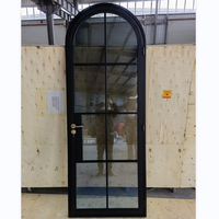 Portes et fenêtres en fer forgé sur mesure, portes françaises fixes en fer à double vitrage