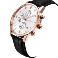 OEM Jam Tangan Kuarsa Tali Kulit Klasik Jam Tangan Kronograf Tahan Air Mewah LOGO Kustom