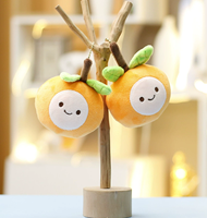 Op maat gemaakte knuffel oranje fruit knuffels knuffeldier sleutelhanger bouw uw merk gepersonaliseerd PP katoen gevuld 11-30CM