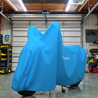 Coobiker Housse de protection intégrale pour moto d'intérieur en tissu extensible velours respirant non tissé éco-responsable de qualité supérieure