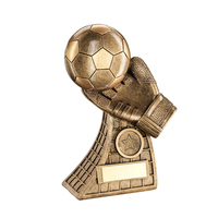 Customized Nameplate Mini Bronze Resin Soccer Boot Trophy