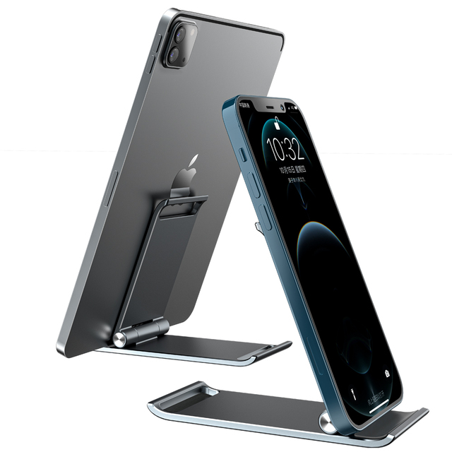 Boneruy Phone Holder Mini Portable Foldable Adjustable Tablet Stand Desktop Lazy Stand for Iphone Ipad Aluminum Alloy Holding