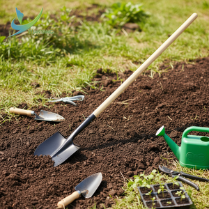 Herramientas Manuales Más Vendidas, Pala de Jardinería con Mango de Madera Apade S518L de Alta Calidad, Pala para Cavar - Product Image 1