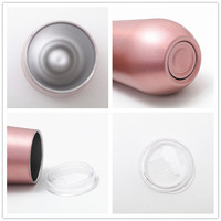 Logo personnalisé Flûte à champagne isolée en acier inoxydable à double paroi de 6oz Gobelets à vin sans tige en or rose métallique
