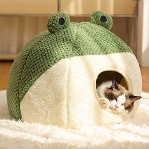 Camas para Perros de Invierno Cálidas y Acogedoras de la Serie Pequeña Rana, Camas para Gatos de Felpa Suave - Product Image 5