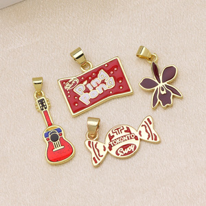 Connecteur en laiton émaillé Samba Gold Maltin Candy pour pendentif de bijoux, <span class=keywords><strong>collier</strong></span> de guitare, breloque goutte d'huile pour couples - Product Image 2